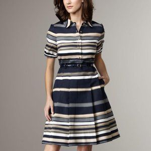 NWT Kate Spade Jeanette Midnight Navy Multi Stripe Dress size 14